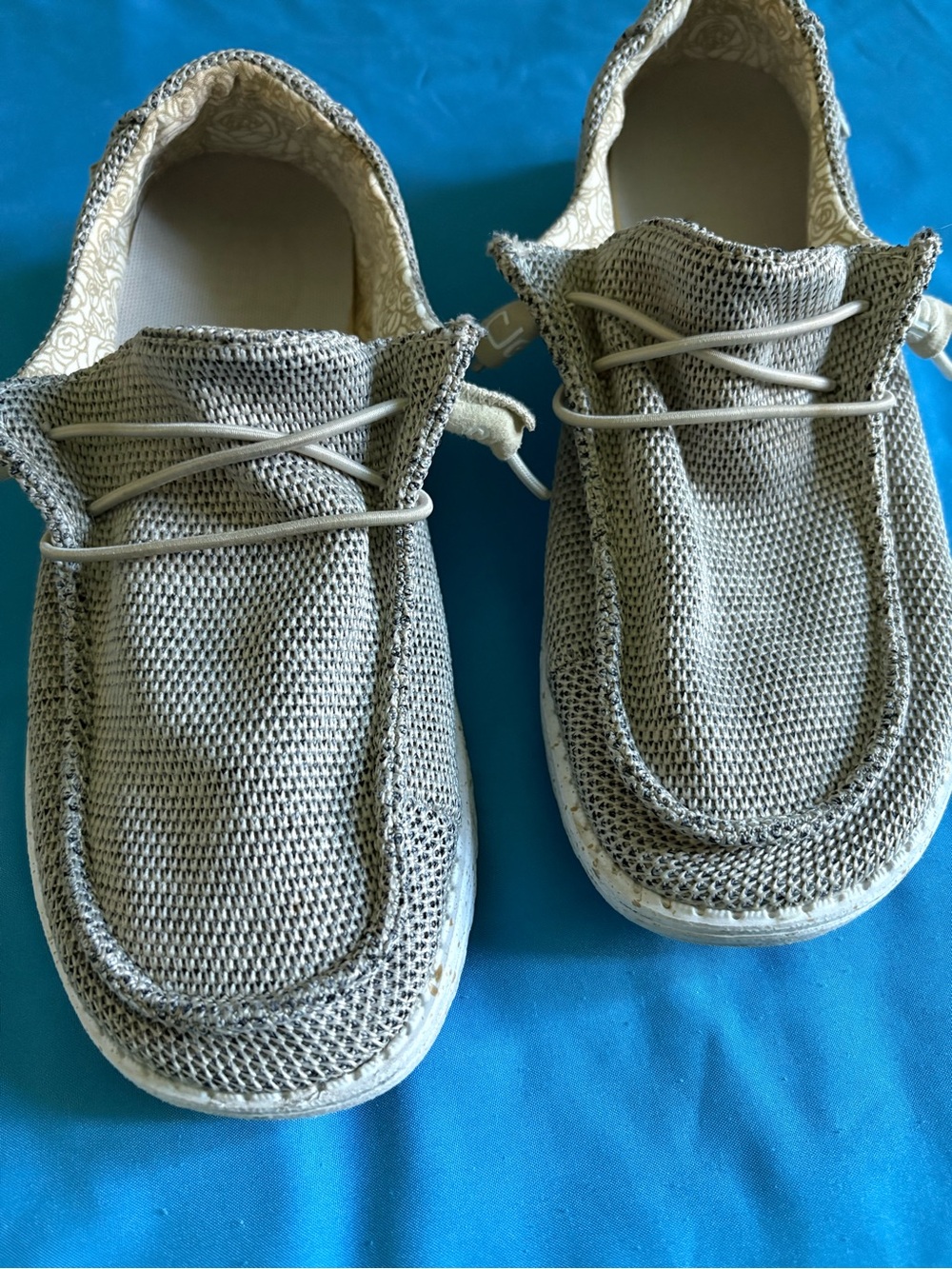 Hey Dude Beige Knit Slip-On Loafers